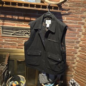 Black Men's Wool Vest